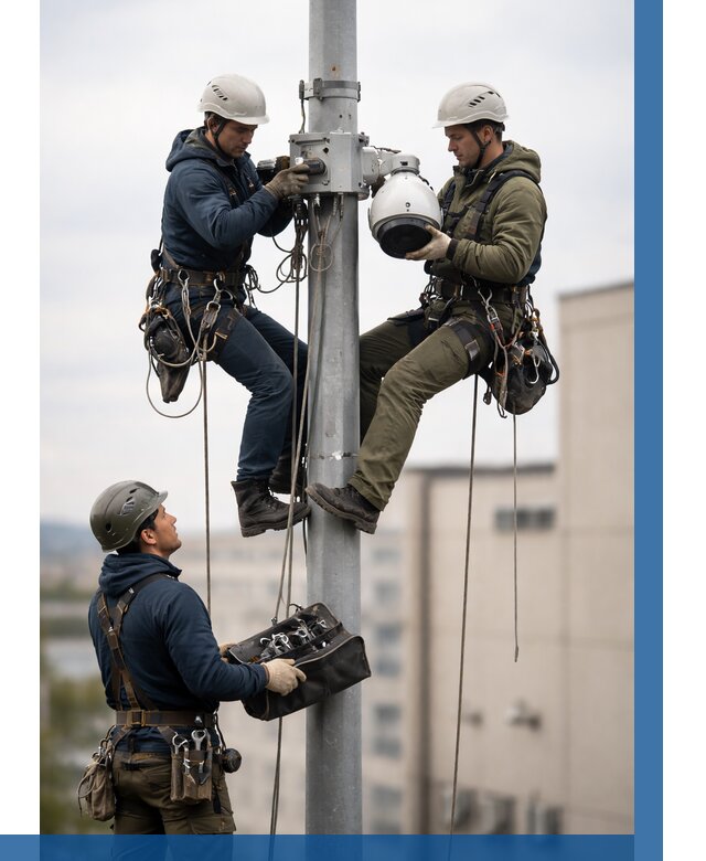 Установка видеокамер на мачте в Юбилейном от 8758 р. | ВЫСОТНИК-Юбл