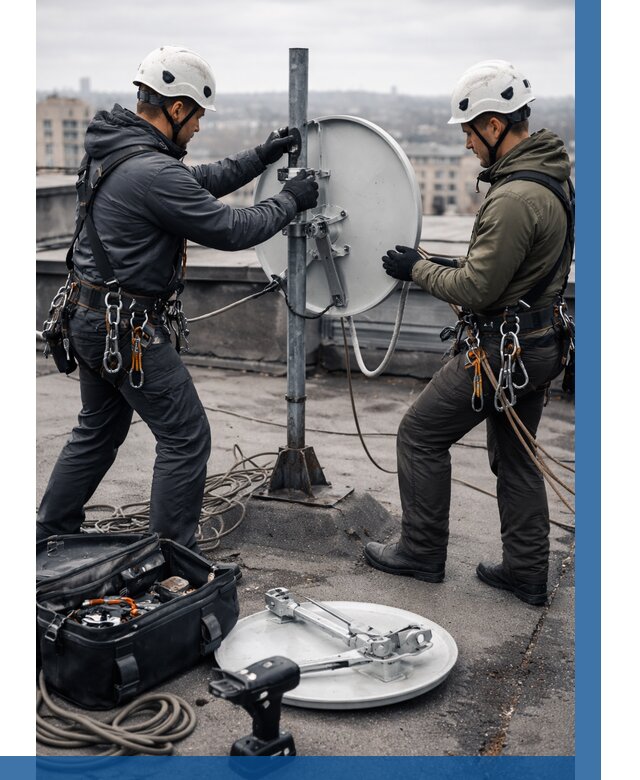 Демонтаж антенн на крыше в Юбилейном от 4636 р. | ВЫСОТНИК-Юбл