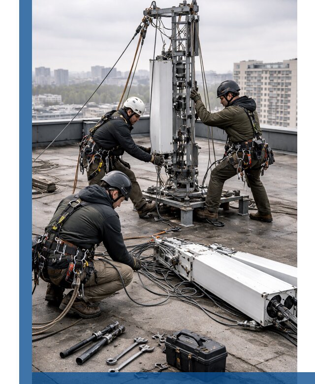 Демонтаж антенн на крыше зданий в Юбилейном с гарантией