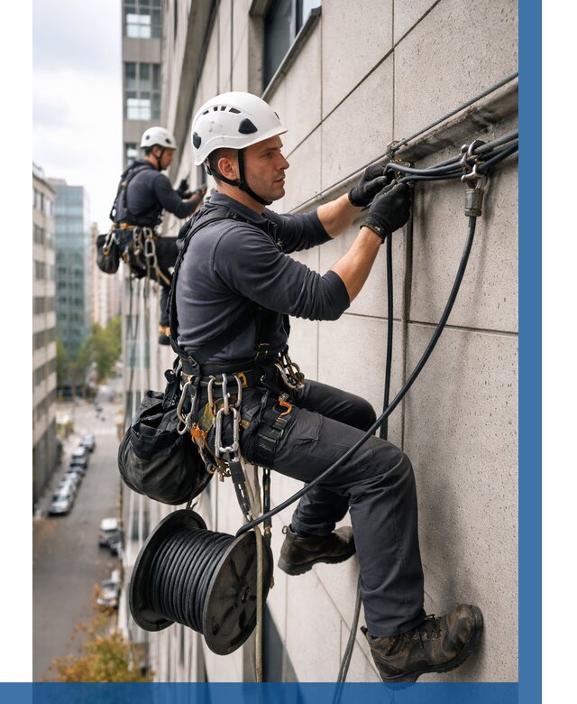 Прокладка кабеля по фасаду в Юбилейном от 361 р. | ВЫСОТНИК-Юбл