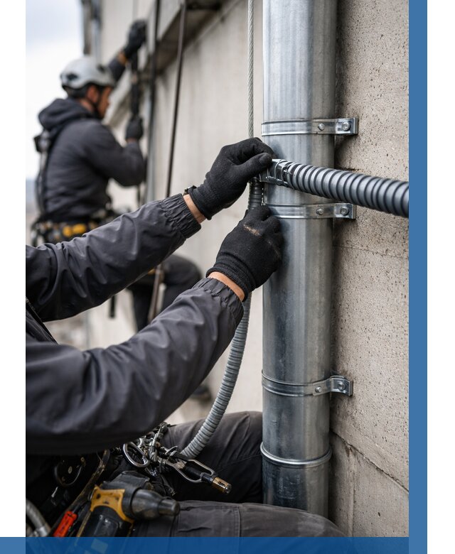 Монтаж гофры для кабеля в Юбилейном от 309 р. | ВЫСОТНИК-Юбл