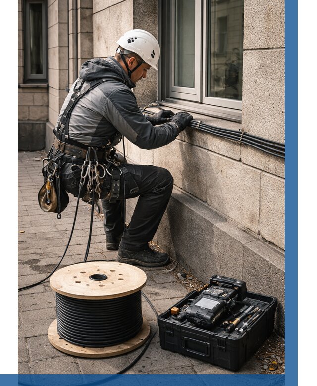 Прокладка оптоволоконного кабеля в Юбилейном от 824 р. | ВЫСОТНИК-Юбл