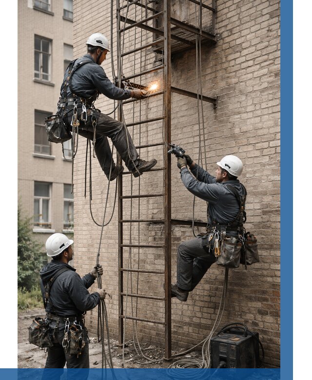 Ремонт пожарной лестницы в Юбилейном от 7727 р. | ВЫСОТНИК-Юбл