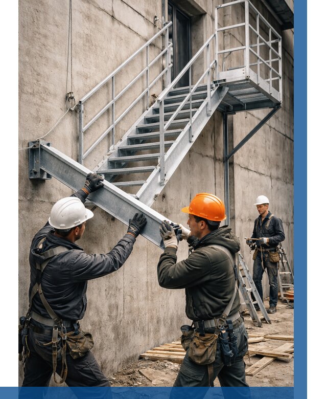 Монтаж металлических лестниц в Юбилейном от 15455 р. | ВЫСОТНИК-Юбл