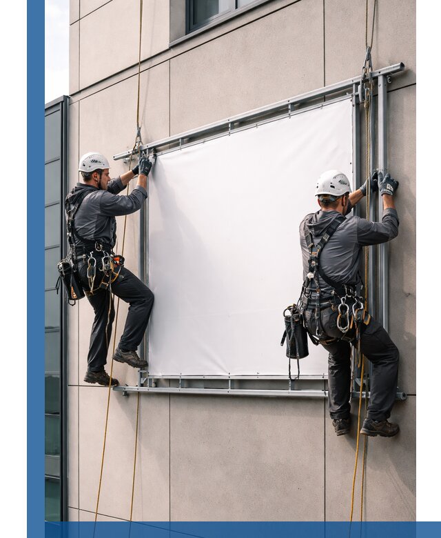 Монтаж наружной рекламной вывески в Юбилейном под ключ