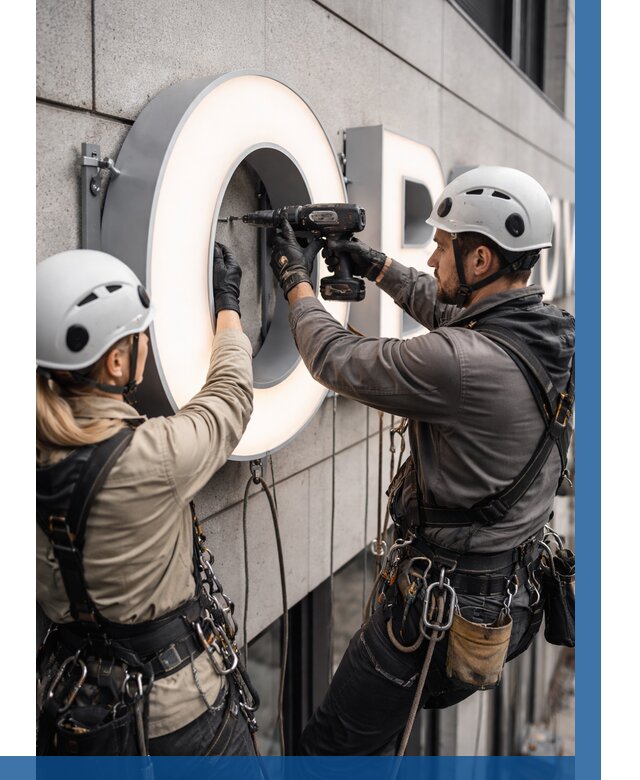 Монтаж световых букв в Юбилейном от 3091 р. под ключ ВЫСОТНИК-Юбл