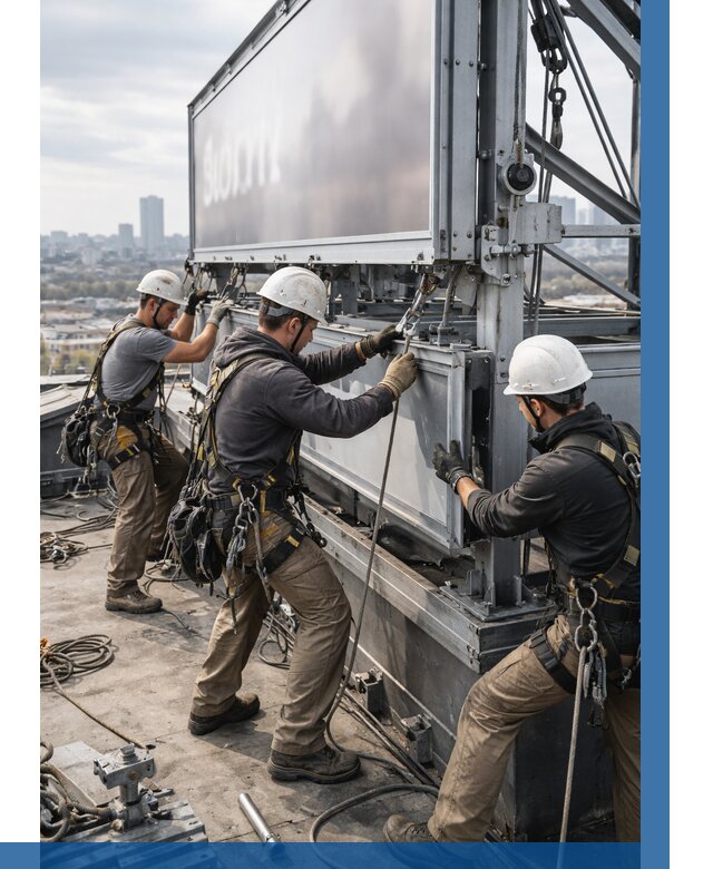 Монтаж крышной рекламной конструкции в Юбилейном от 61818 р.|ВЫСОТНИК-Юбл