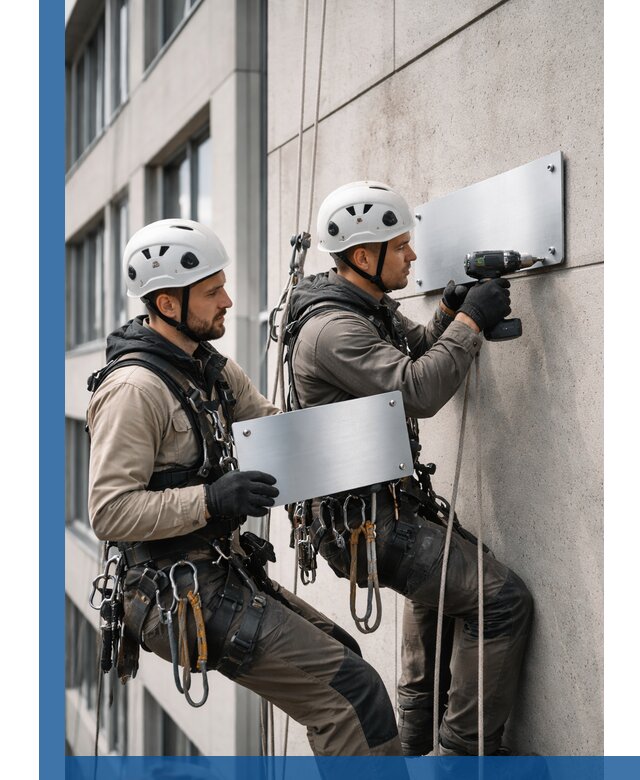 Монтаж табличек и указателей в Юбилейном для зданий и сооружений