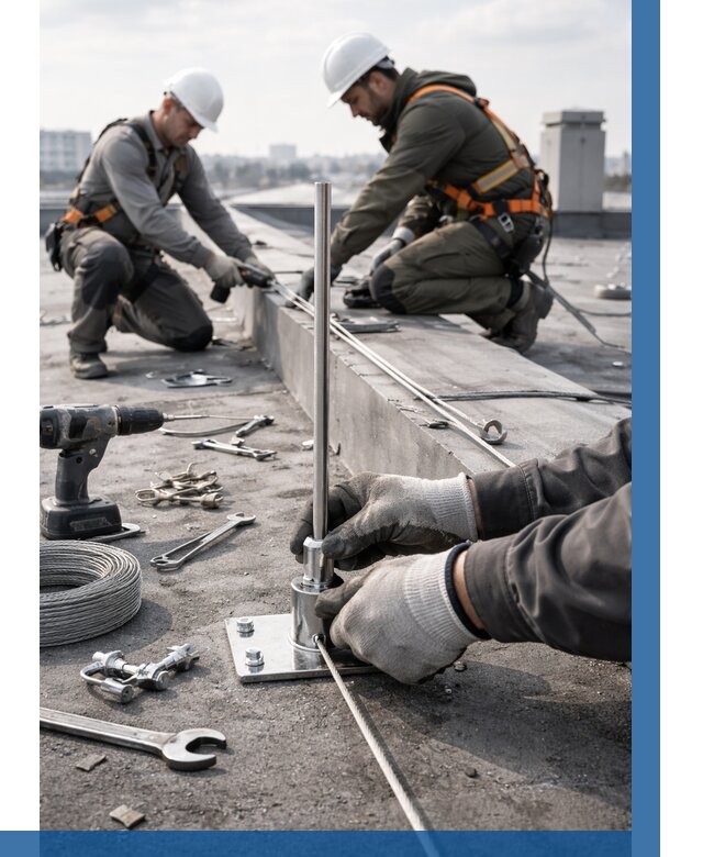 Монтаж молниезащиты на кровле в Юбилейном цена от 25758 р. | ВЫСОТНИК-Юбл