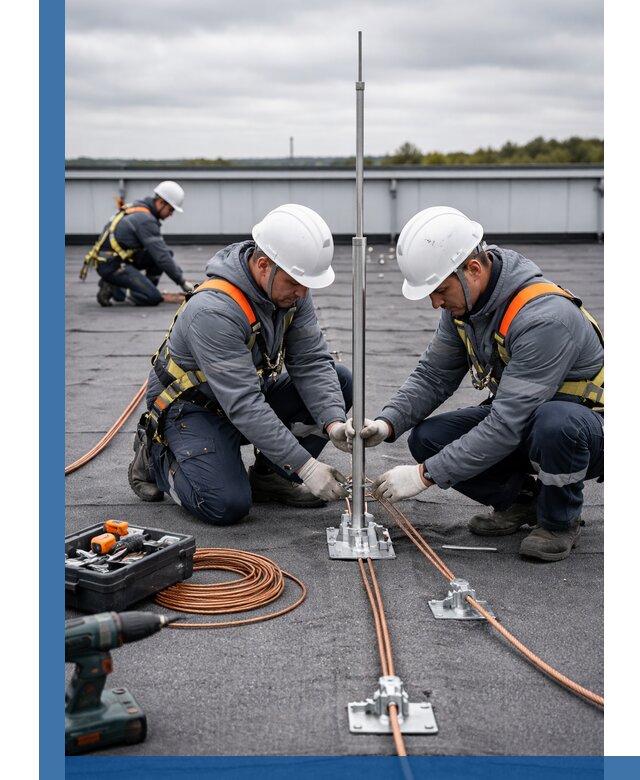 Монтаж молниезащиты на кровле в Юбилейном под ключ с гарантией