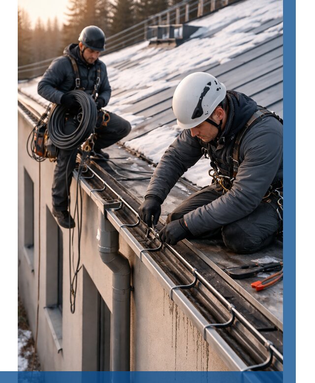 Монтаж греющего кабеля на кровле в Юбилейном от 464 р. | ВЫСОТНИК-Юбл