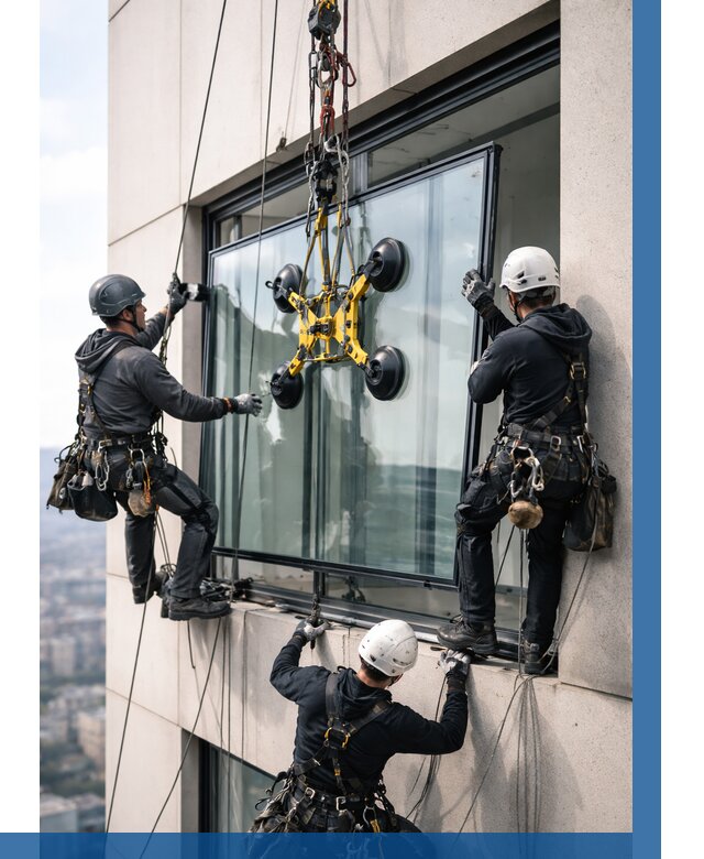 Монтаж стеклопакетов на высоте в Юбилейном от 3297 р. | ВЫСОТНИК-Юбл