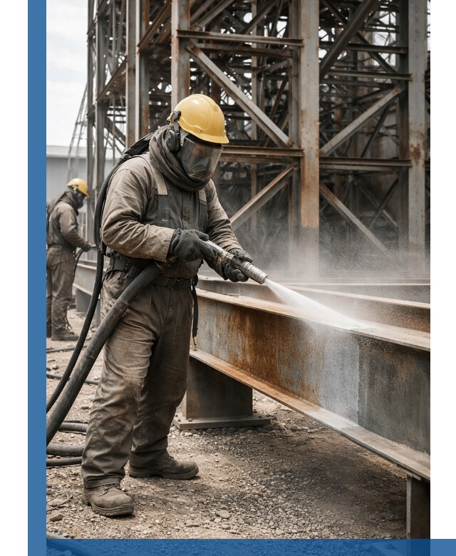 Пескоструйная очистка металлоконструкций в Юбилейном промышленная