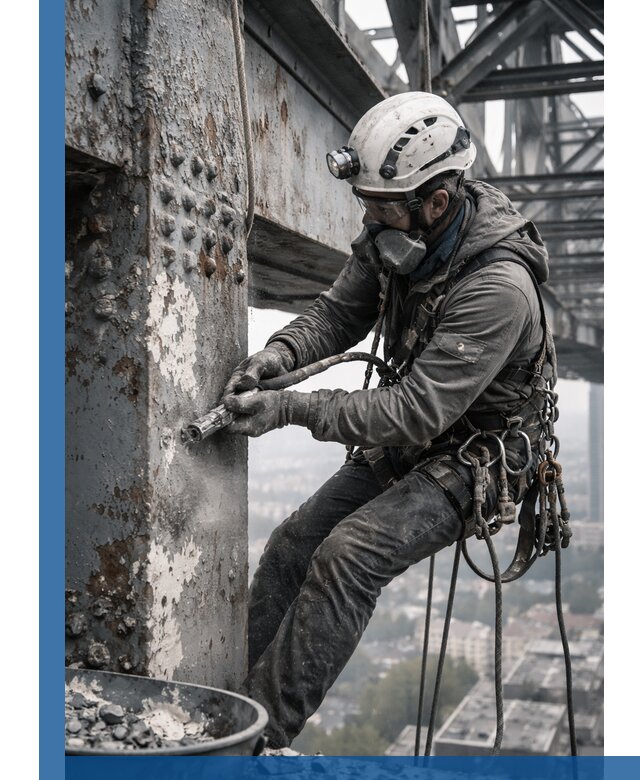 Удаление старой краски с металлических конструкций в Юбилейном