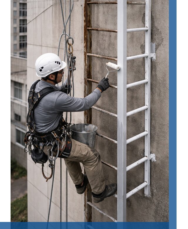 Покраска пожарных лестниц в Юбилейном от 4636 р. | ВЫСОТНИК-Юбл