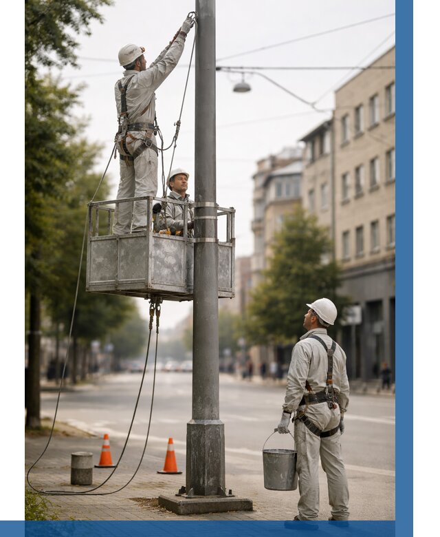 Покраска опор освещения в Юбилейном от 5152 р. | ВЫСОТНИК-Юбл