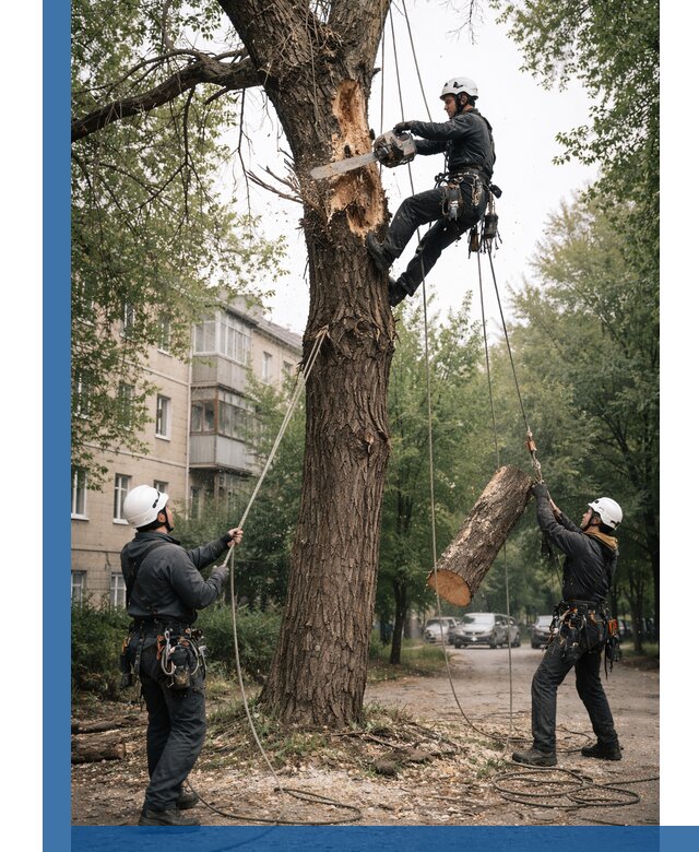 Срочное удаление аварийных деревьев в Юбилейном с гарантией безопасности