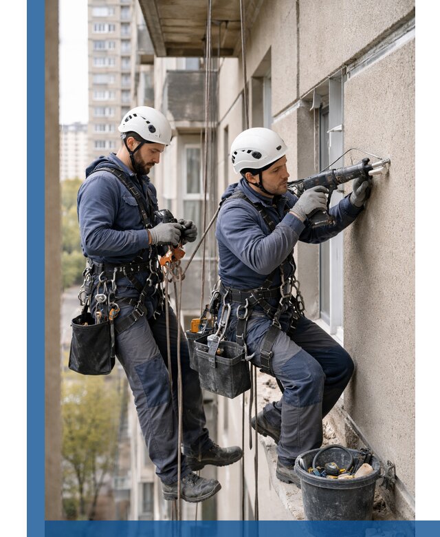 Промышленные альпинисты высотные работы и монтаж в Юбилейном